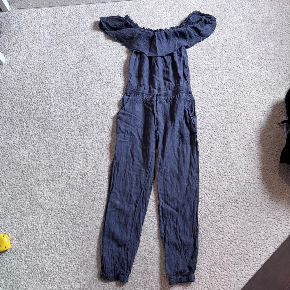YNB Young Fabulous & Broke 100% Linen Gray Jumpsuit XS